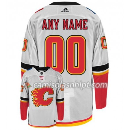 Camisola Calgary Flames Personalizado Adidas Branco Authentic - Homem